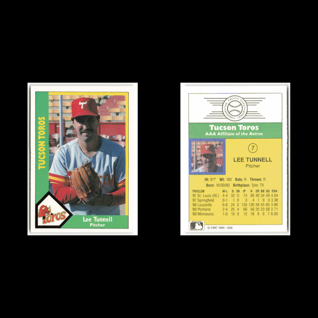 Lee Tunnell #7 1990 CMC Pacific Leauge Las Vegas Stars Baseball Card MLB NM
