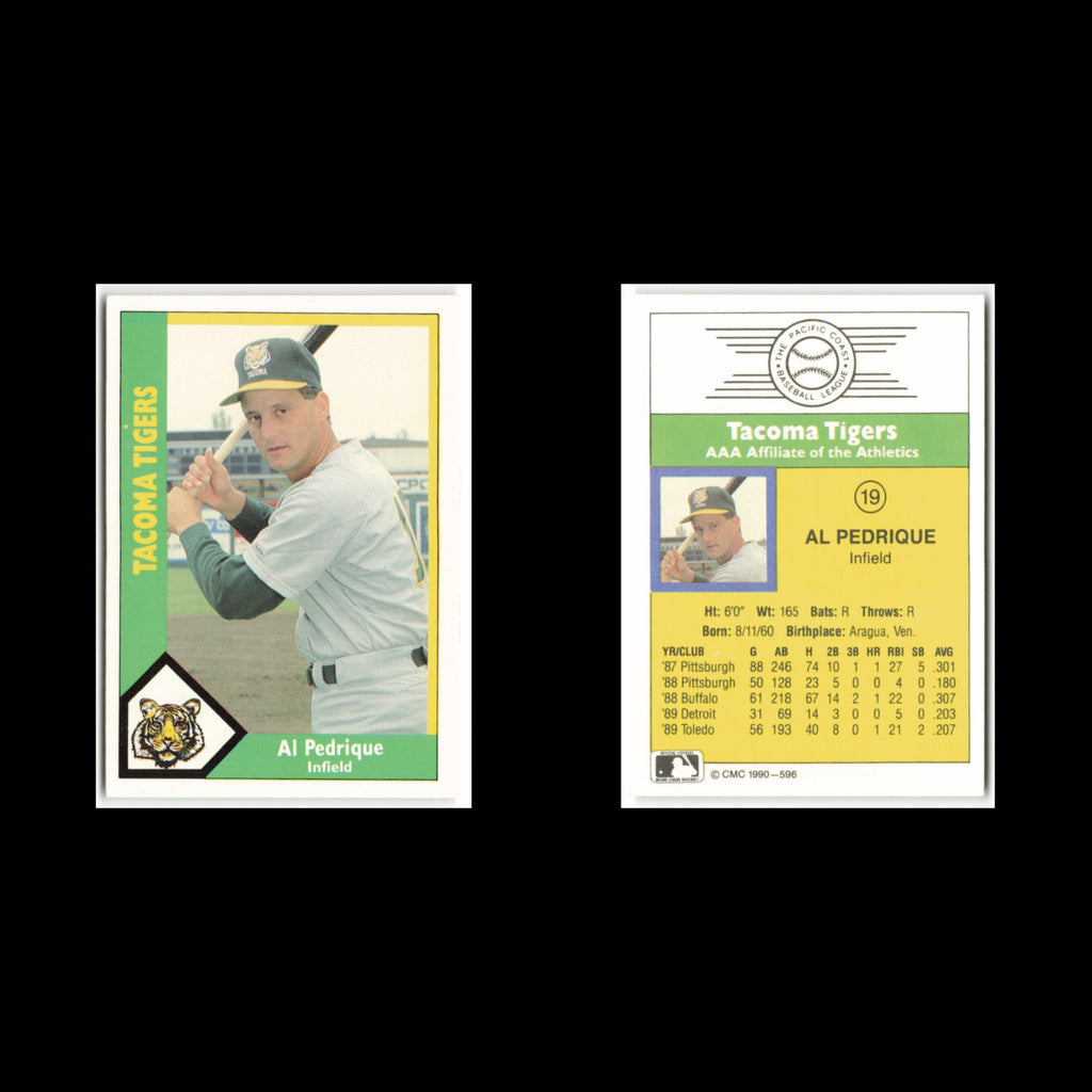 Al Pedrique #19 1990 CMC Pacific Leauge Tacoma Tigers Baseball Card MLB NM