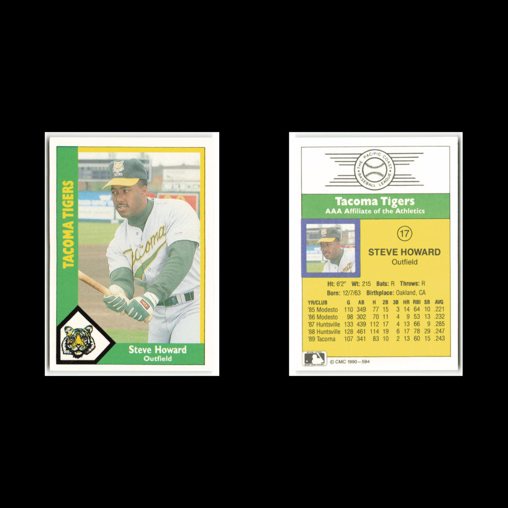 Steve Howard #17 1990 CMC Pacific Leauge Tacoma Tigers Baseball Card MLB NM