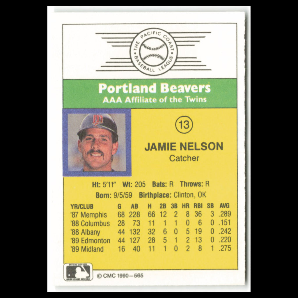Jamie Nelson #13 1990 CMC Pacific Leauge Portland Beavers Baseball Card MLB NM
