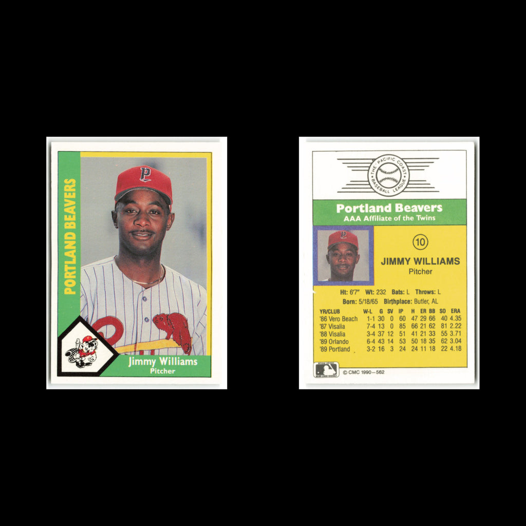 Jimmy Williams #10 1990 CMC Pacific Leauge Portland Beavers Baseball Card MLB NM