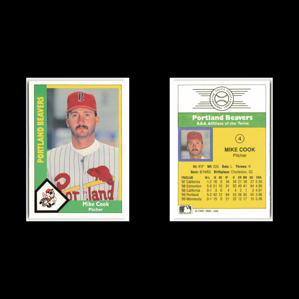 Mike Cook #4 1990 CMC Pacific Leauge Portland Beavers Baseball Card MLB NM