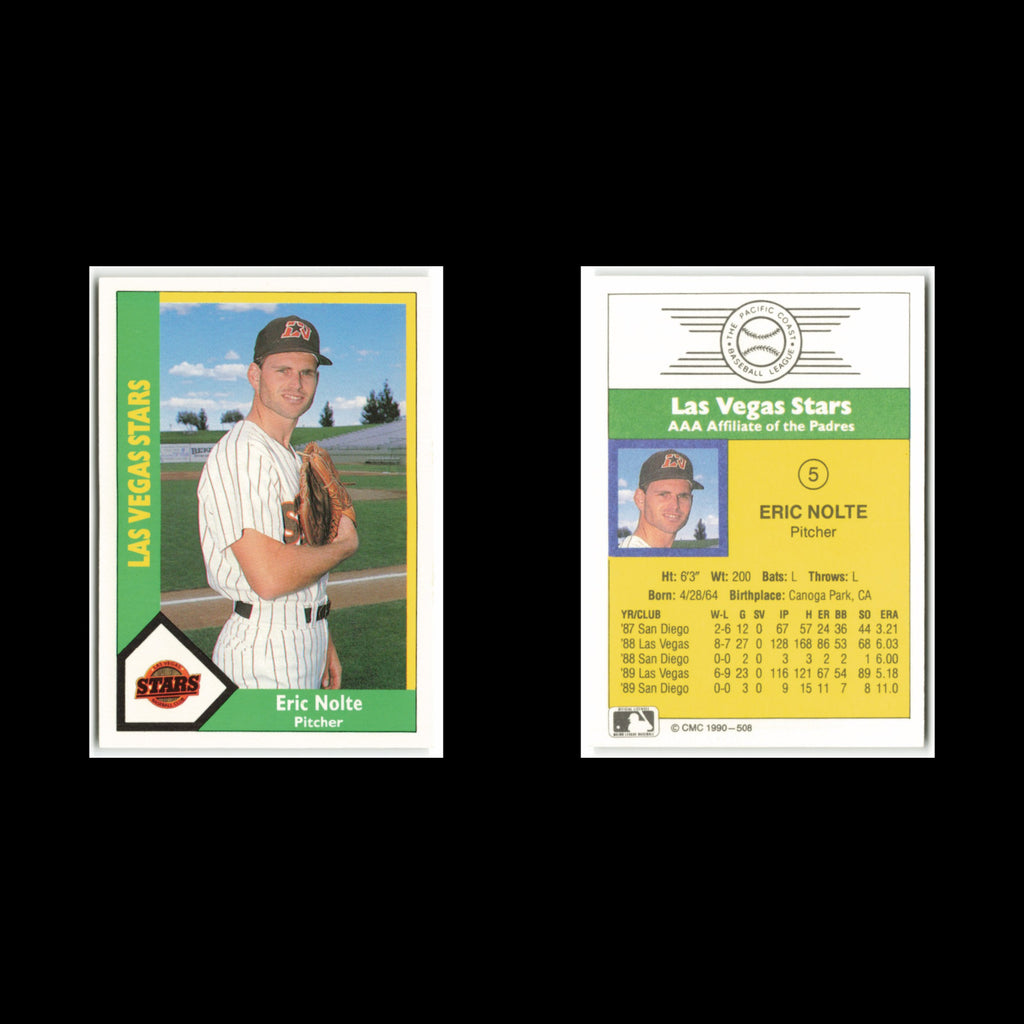 Eric Nolte #5 1990 CMC Pacific Leauge Las Vegas Stars Baseball Card MLB NM