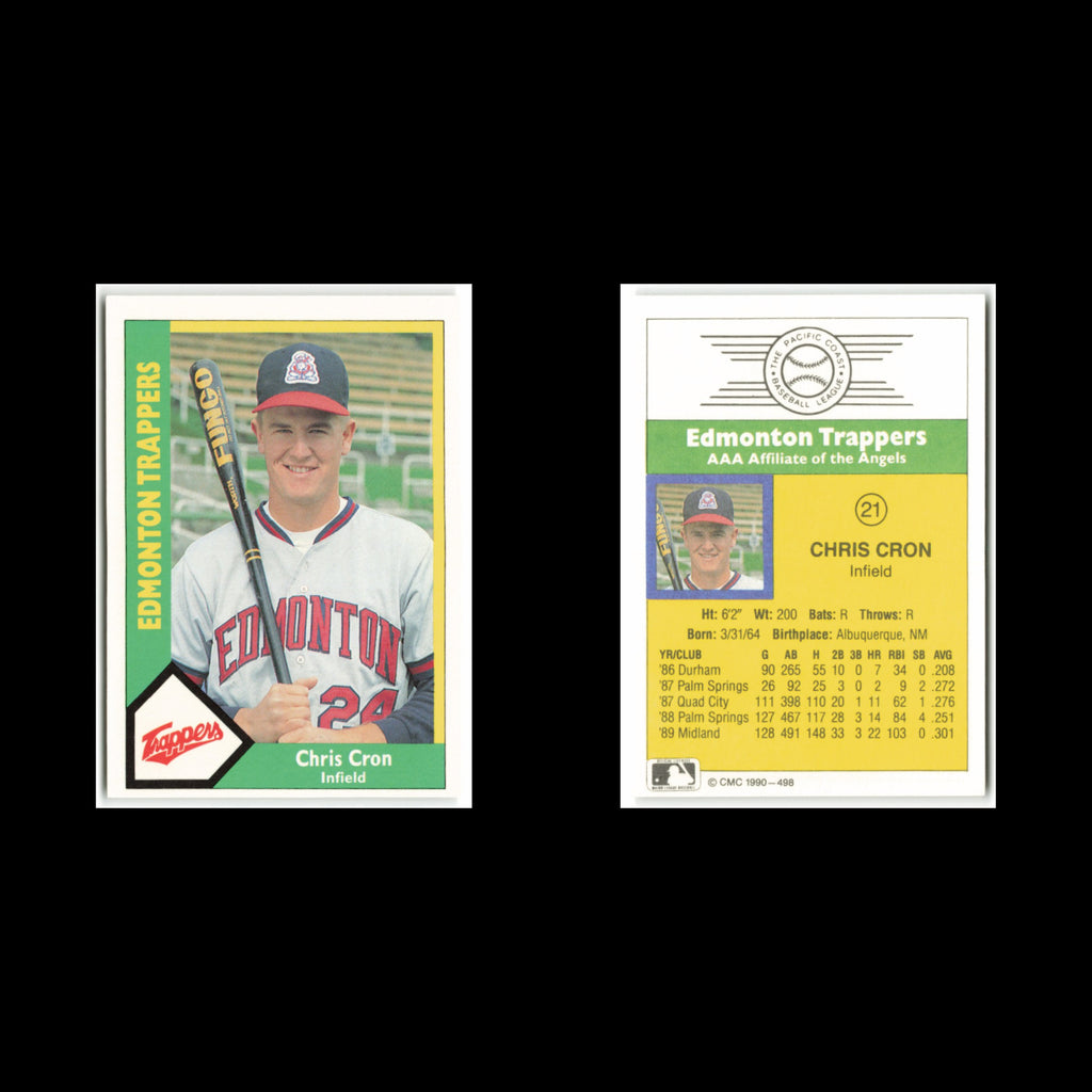 Chris Cron #21 1990 CMC Pacific Leauge Edmonton Trappers Baseball Card MLB NM