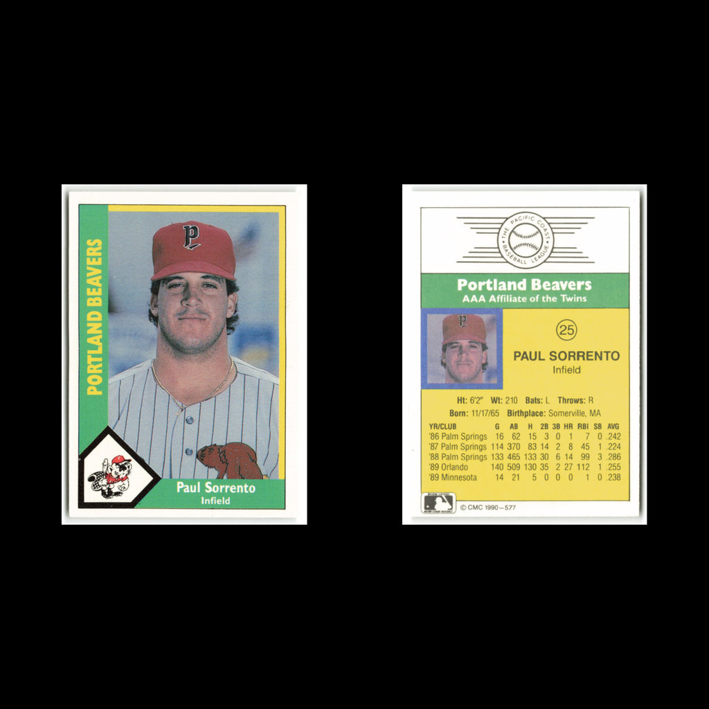 Paul Sorrento #25 1990 CMC Pacific Leauge Portland Beavers Baseball Card MLB NM