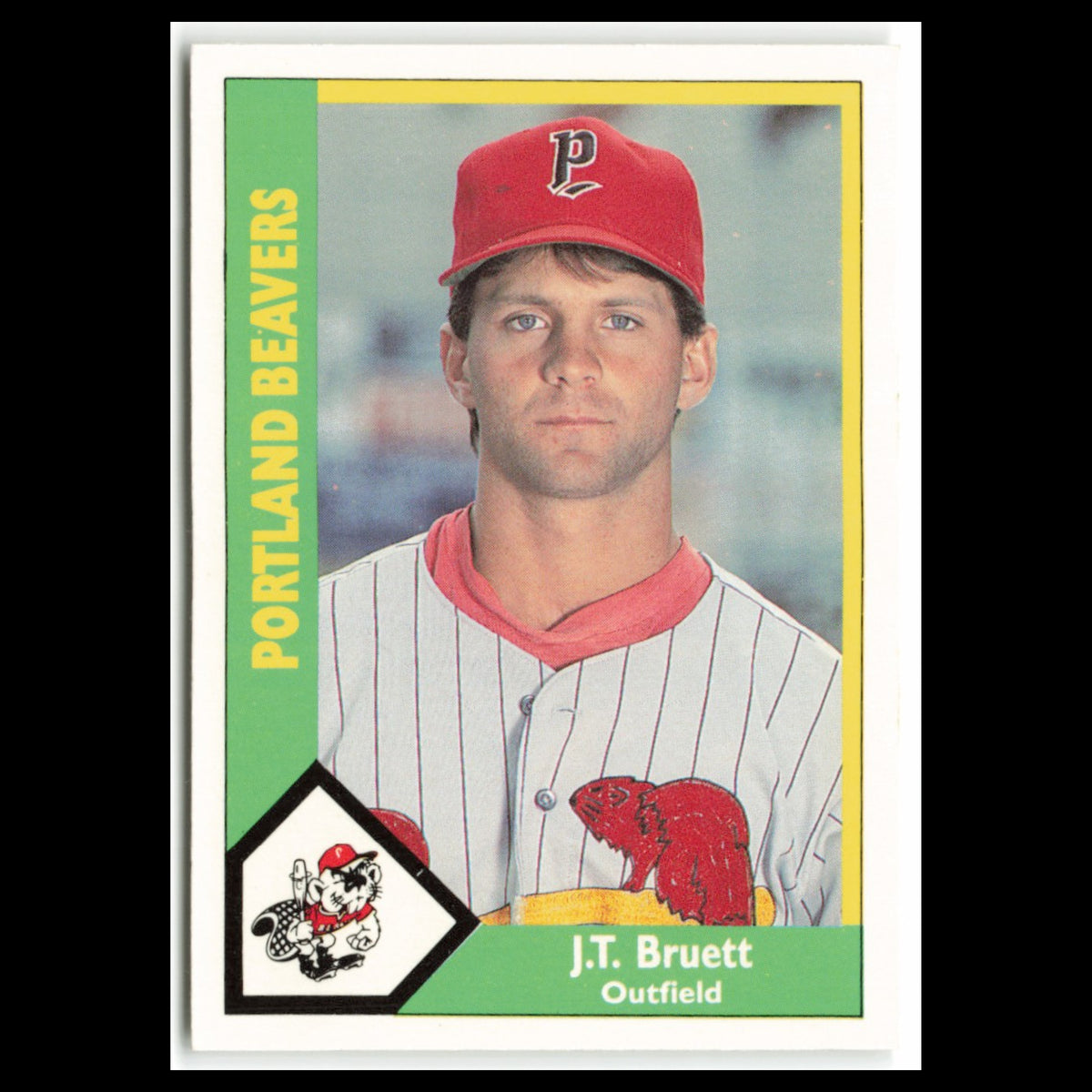 J.T. Bruett #24 1990 CMC Pacific Leauge Portland Beavers Baseball Card MLB NM