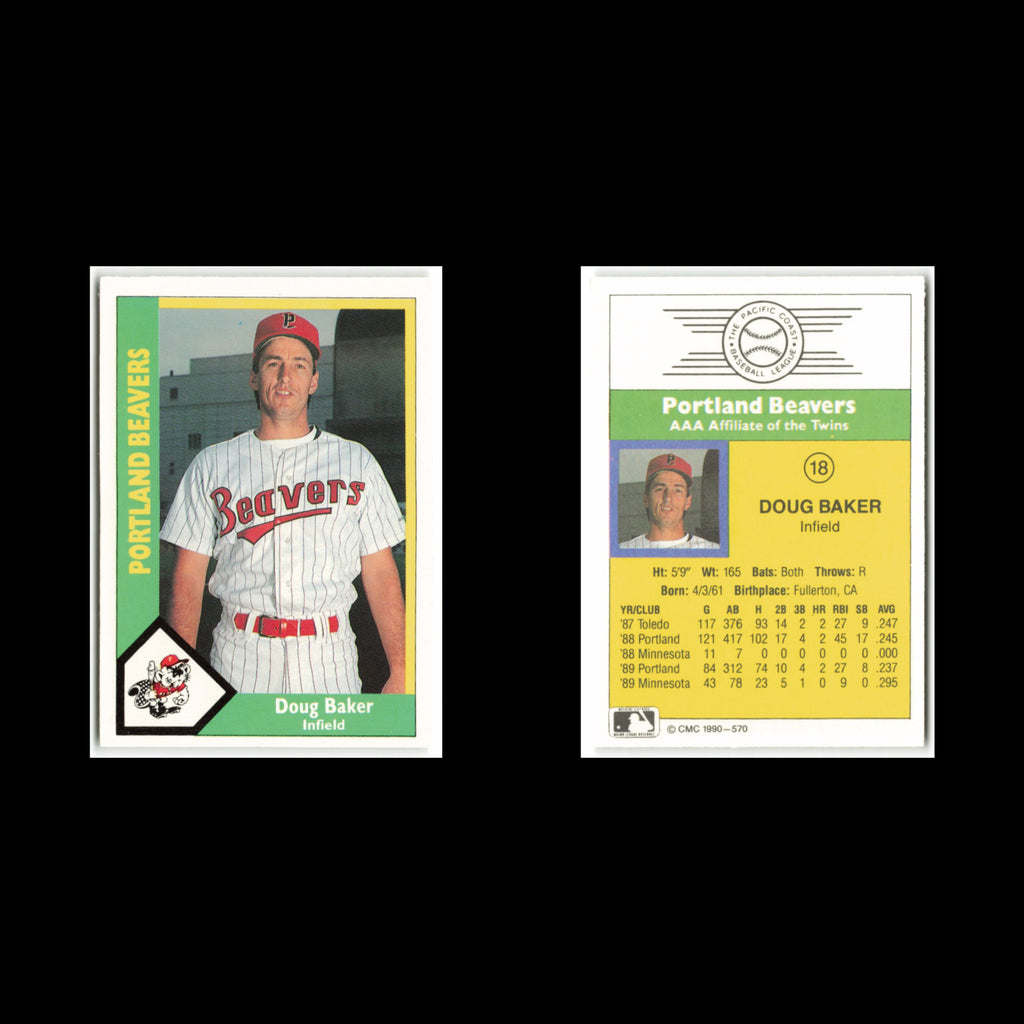Doug Baker #18 1990 CMC Pacific Leauge Portland Beavers Baseball Card MLB NM