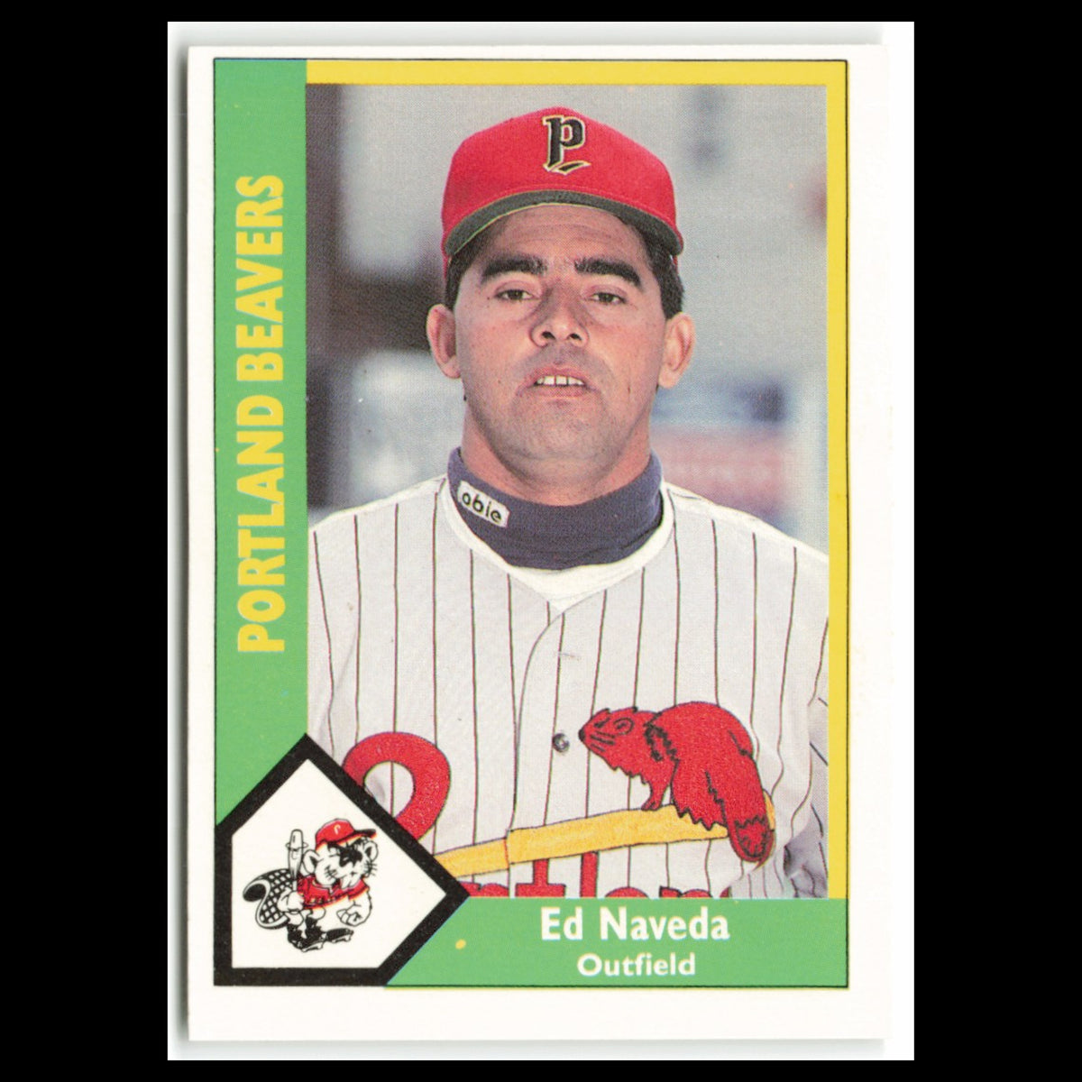 Ed Naveda #15 1990 CMC Pacific Leauge Portland Beavers Baseball Card MLB NM