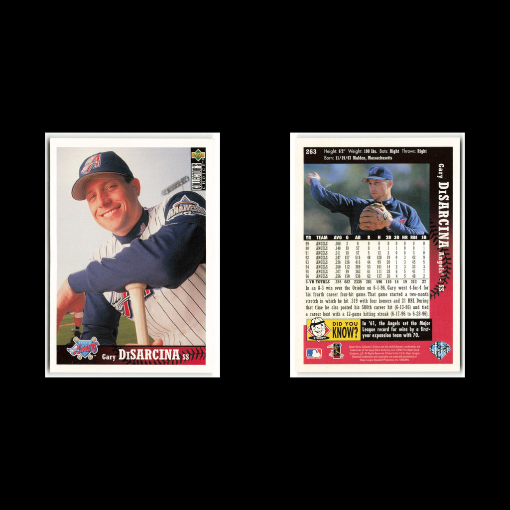 Gary DiSarcina #263 1997 Collectors Choice Anaheim Angels Baseball Card MLB NM