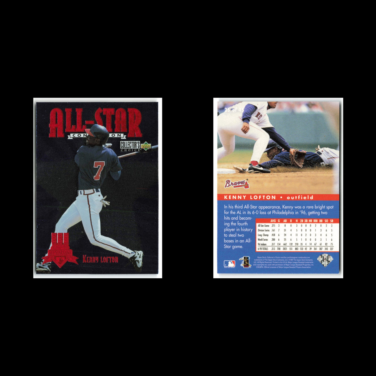 Kenny Lofton #25 1997 Collectors Choice All-Star Connection Atlanta Braves Card