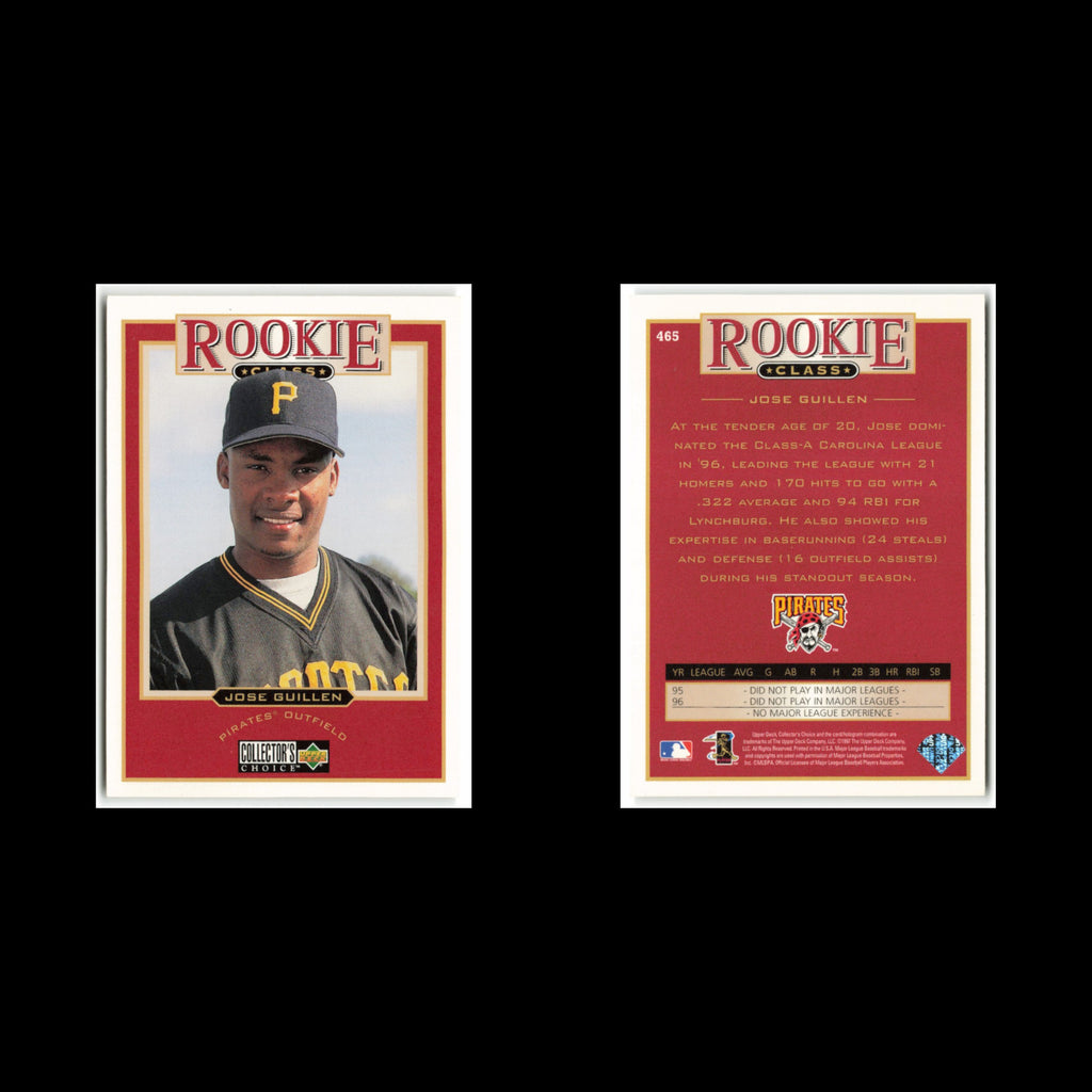 Jose Guillen Rookie #465 1997 Collectors Choice Pittsburgh Pirates Baseball Card