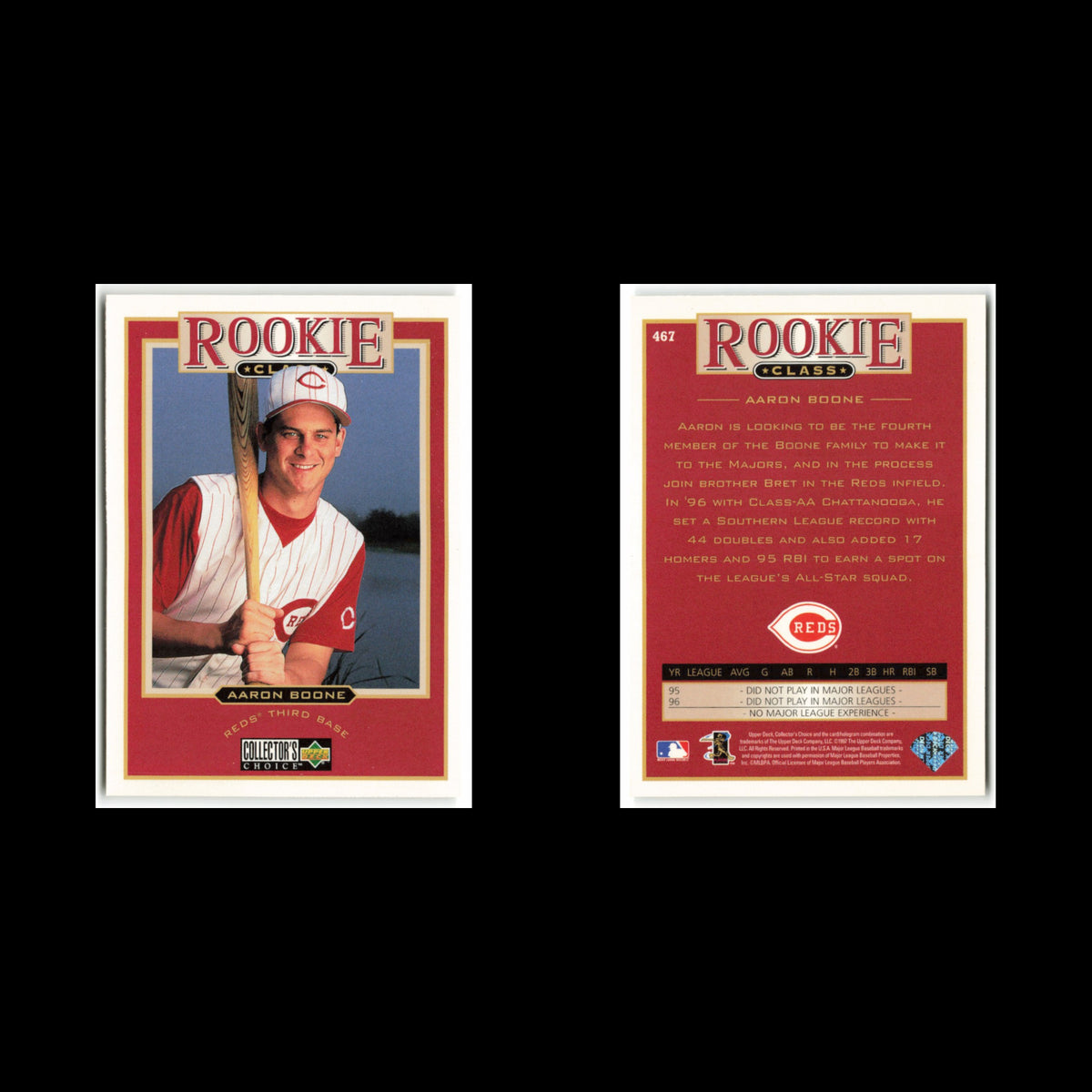 Aaron Boone Rookie #467 1997 Collectors Choice Cincinnati Reds Baseball Card MLB