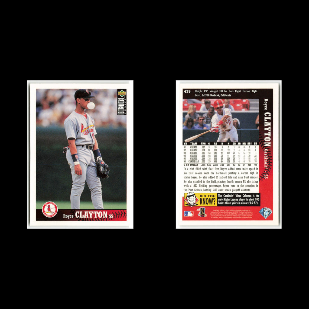 Royce Clayton #439 1997 Collectors Choice St. Louis Cardinals Baseball Card MLB