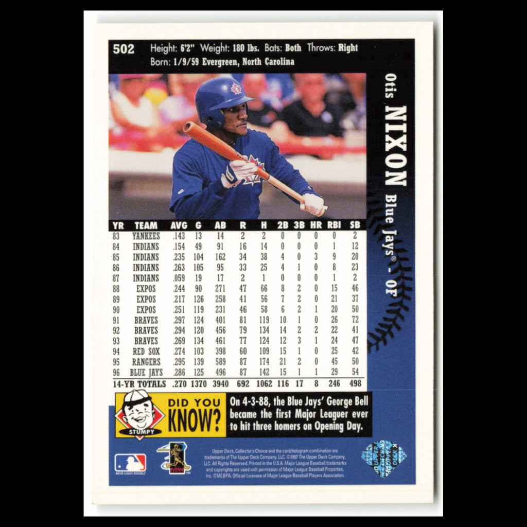 Otis Nixon #502 1997 Collectors Choice Toronto Blue Jays Baseball Card MLB NM