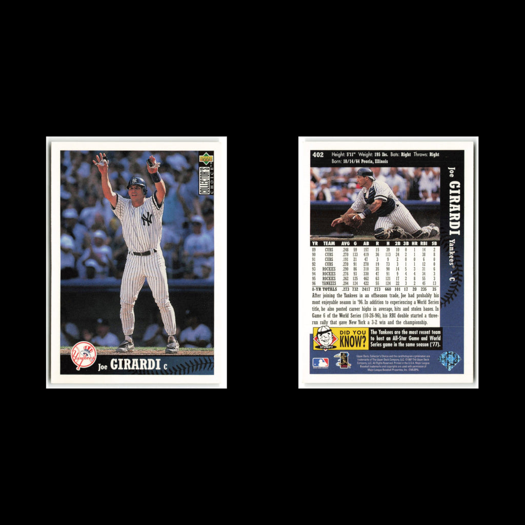 Joe Girardi #402 1997 Collectors Choice New York Yankees Baseball Card MLB NM