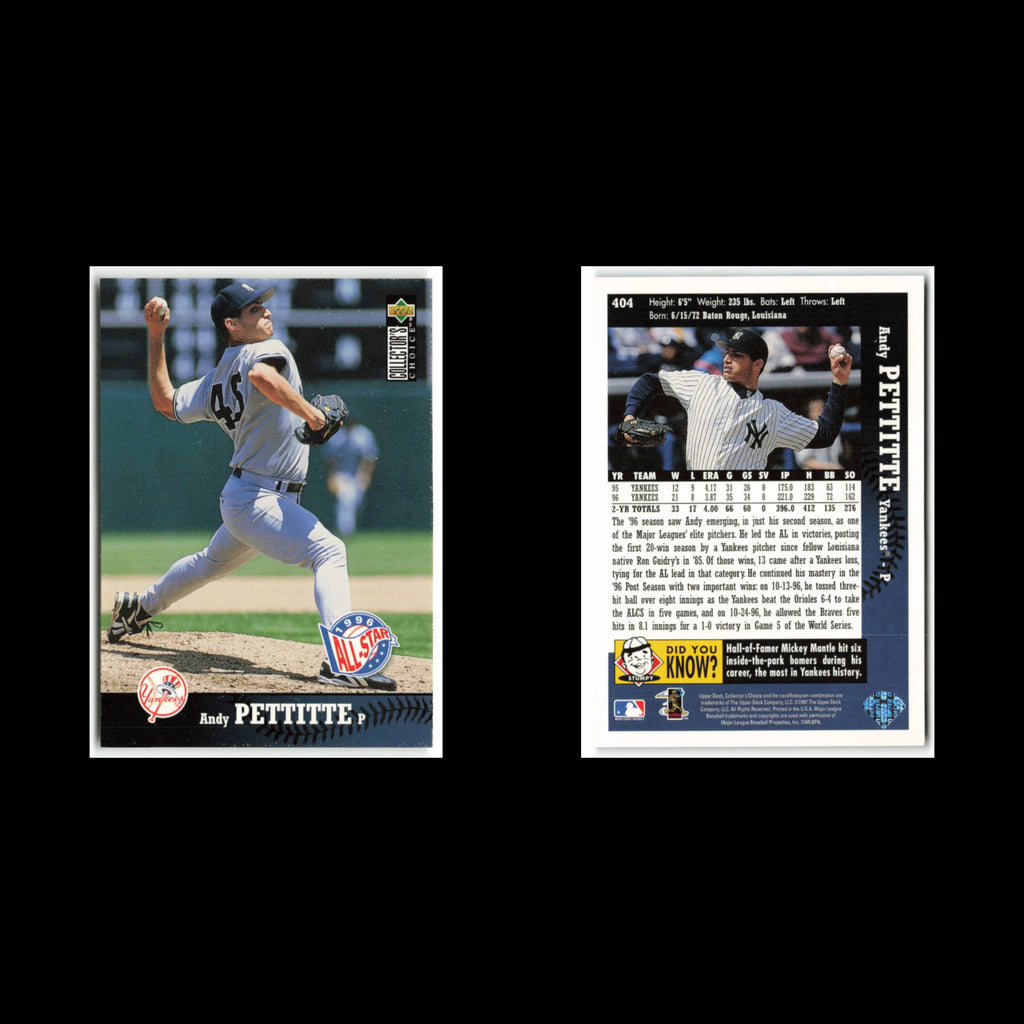 Andy Pettitte #404 1997 Collectors Choice New York Yankees Baseball Card MLB NM