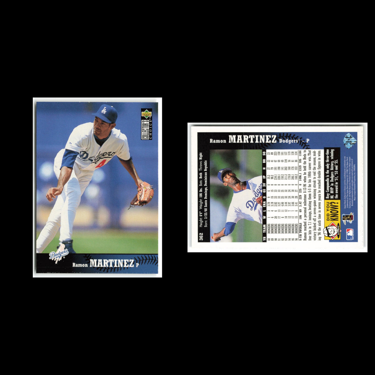 Ramon Martinez #362 1997 Collectors Choice Los Angeles Dodgers Baseball Card MLB