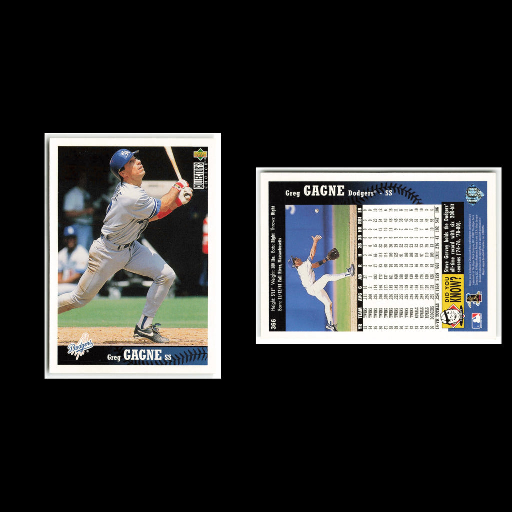 Greg Gagne #366 1997 Collectors Choice Los Angeles Dodgers Baseball Card MLB NM