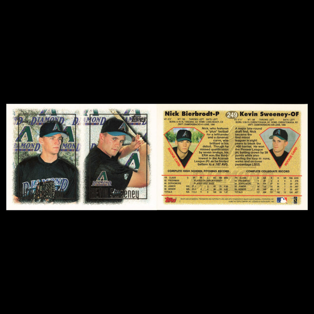 Nick Bierbrodt/Kevin Sweeney Rookie #249 1997 Topps Arizona Diamondbacks Card NM