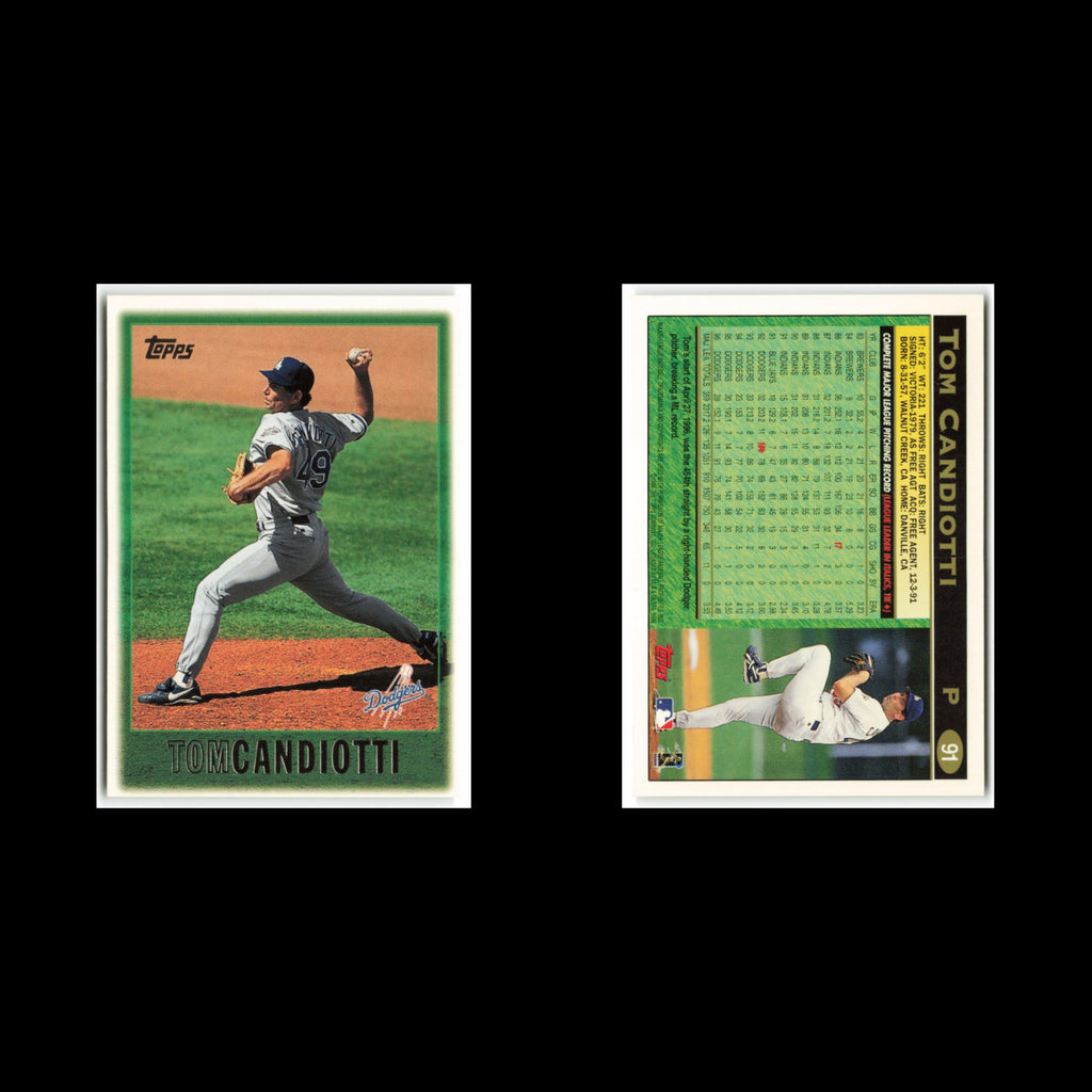 Tom Candiotti #91 1997 Topps Los Angeles Dodgers Baseball Card MLB NM