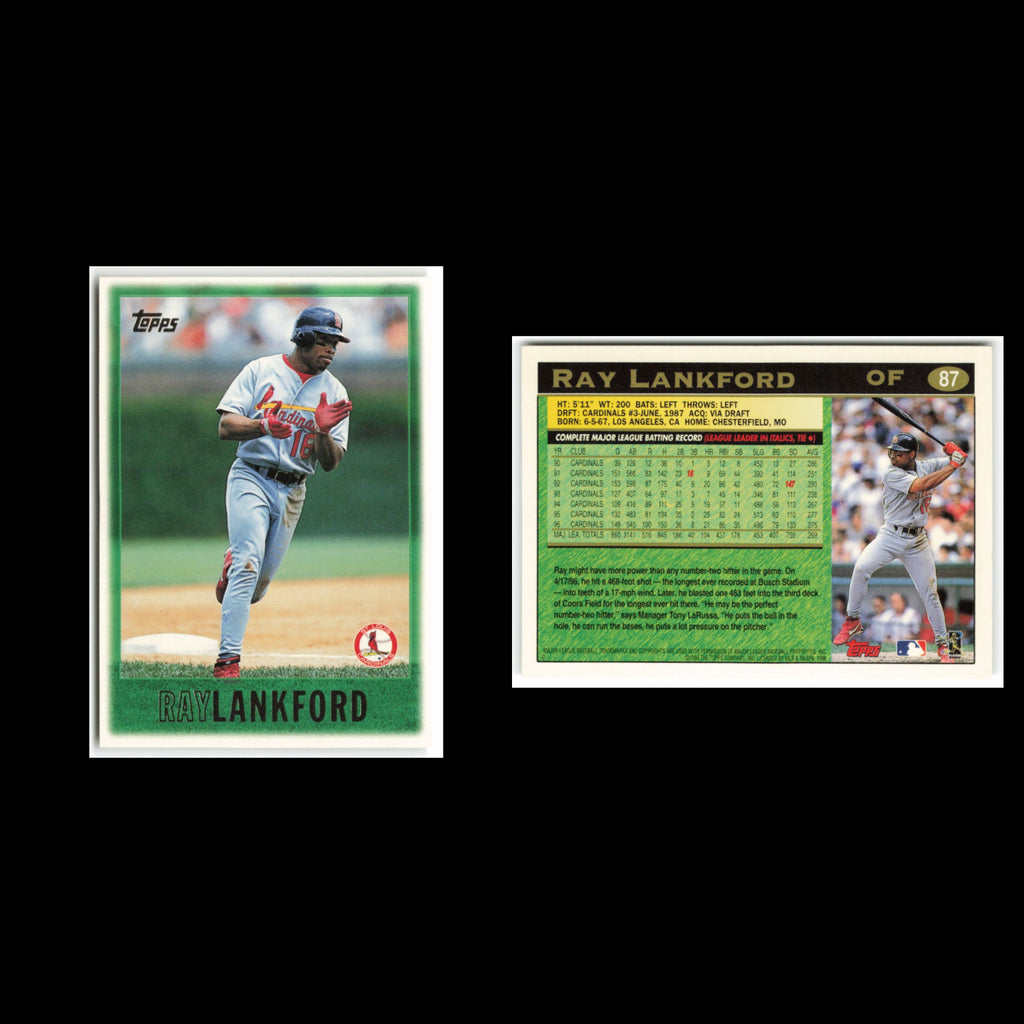 Ray Lankford #87 1997 Topps St. Louis Cardinals Baseball Card MLB NM