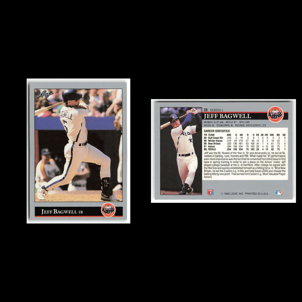 Jeff Bagwell #28 1992 Leaf Houston Astros Baseball Card MLB NM
