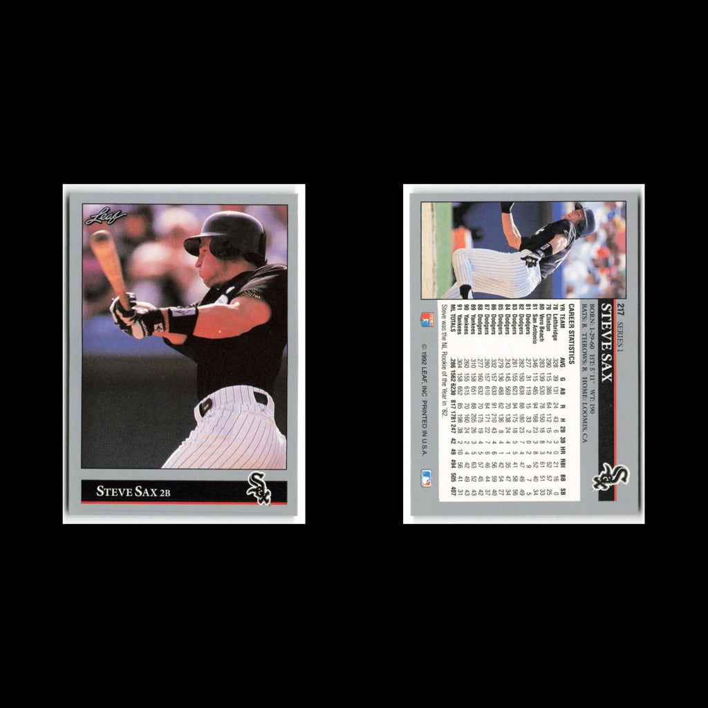 Steve Sax #217 1992 Leaf Chicago White Sox Baseball Card MLB NM