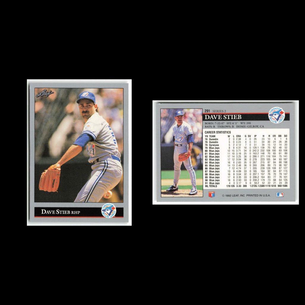 Dave Stieb #291 1992 Leaf Toronto Blue Jays Baseball Card MLB NM