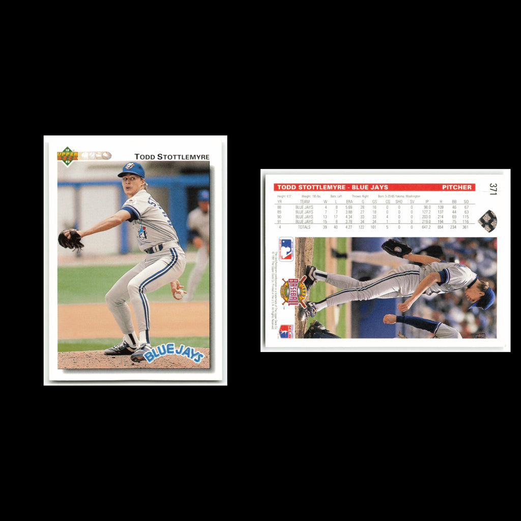 Todd Stottlemyre #371 1992 Upper Deck Toronto Blue Jays Baseball Card MLB NM