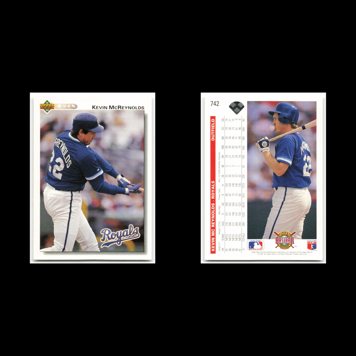 Kevin McReynolds #742 1992 Upper Deck Kansas City Royals Baseball Card MLB NM