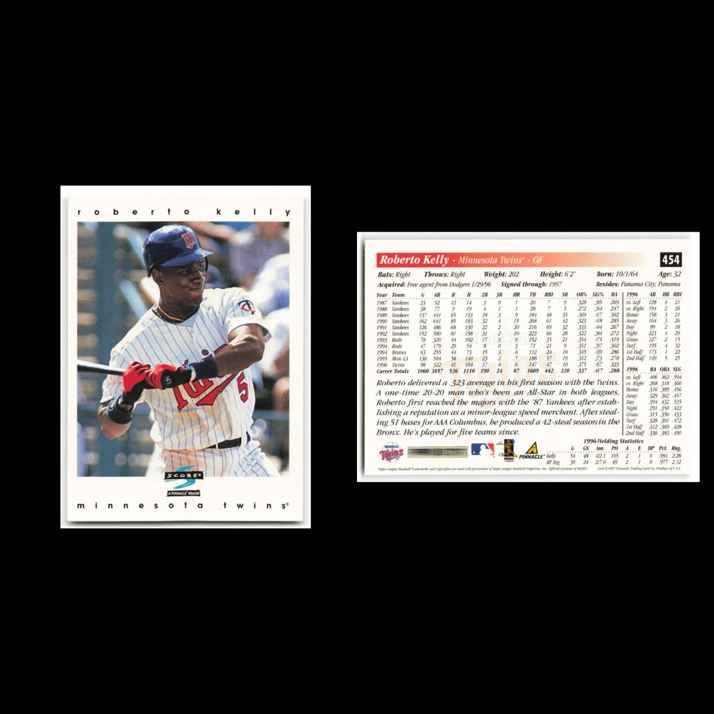 Roberto Kelly #454 1997 Score Minnesota Twins Baseball Card MLB NM