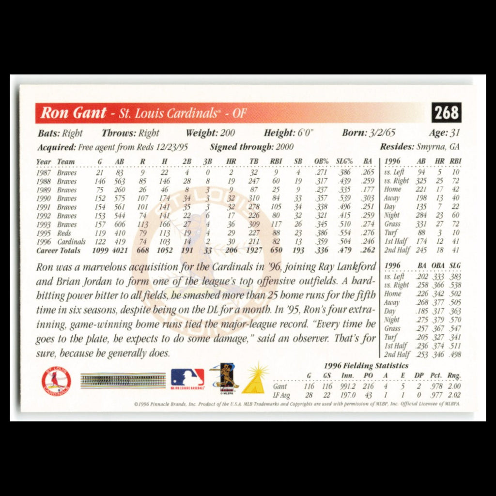 Ron Gant #268 1997 Score St. Louis Cardinals Baseball Card MLB NM