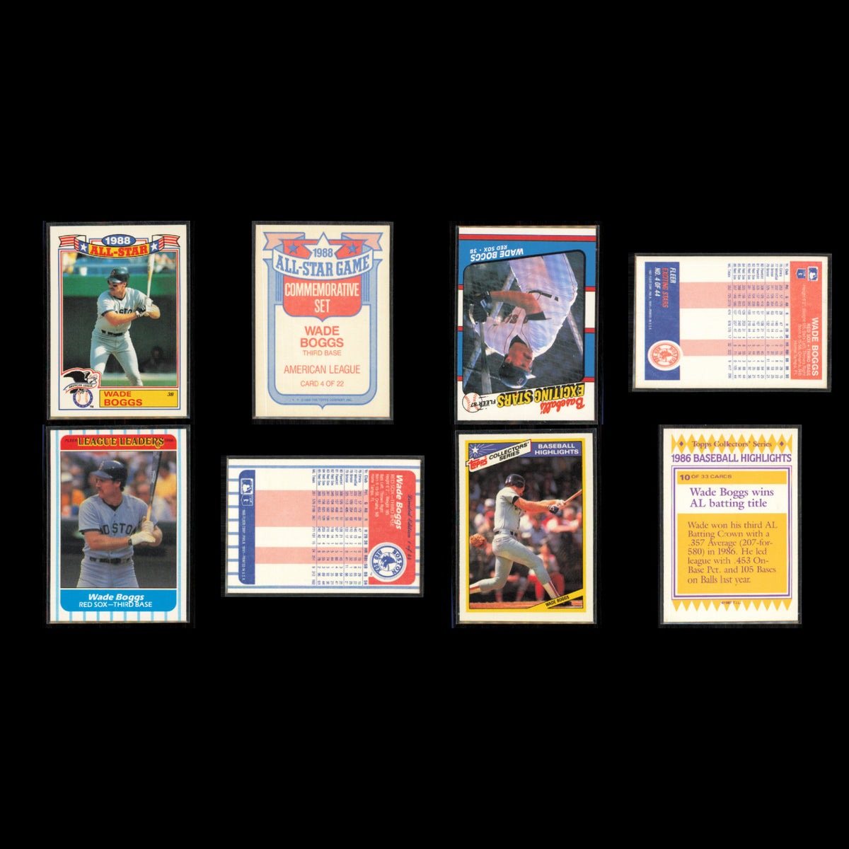 Wade Boggs Lot 34 Baseball Cards 1988 Topps Boston Red Sox Set Collection MLB NM