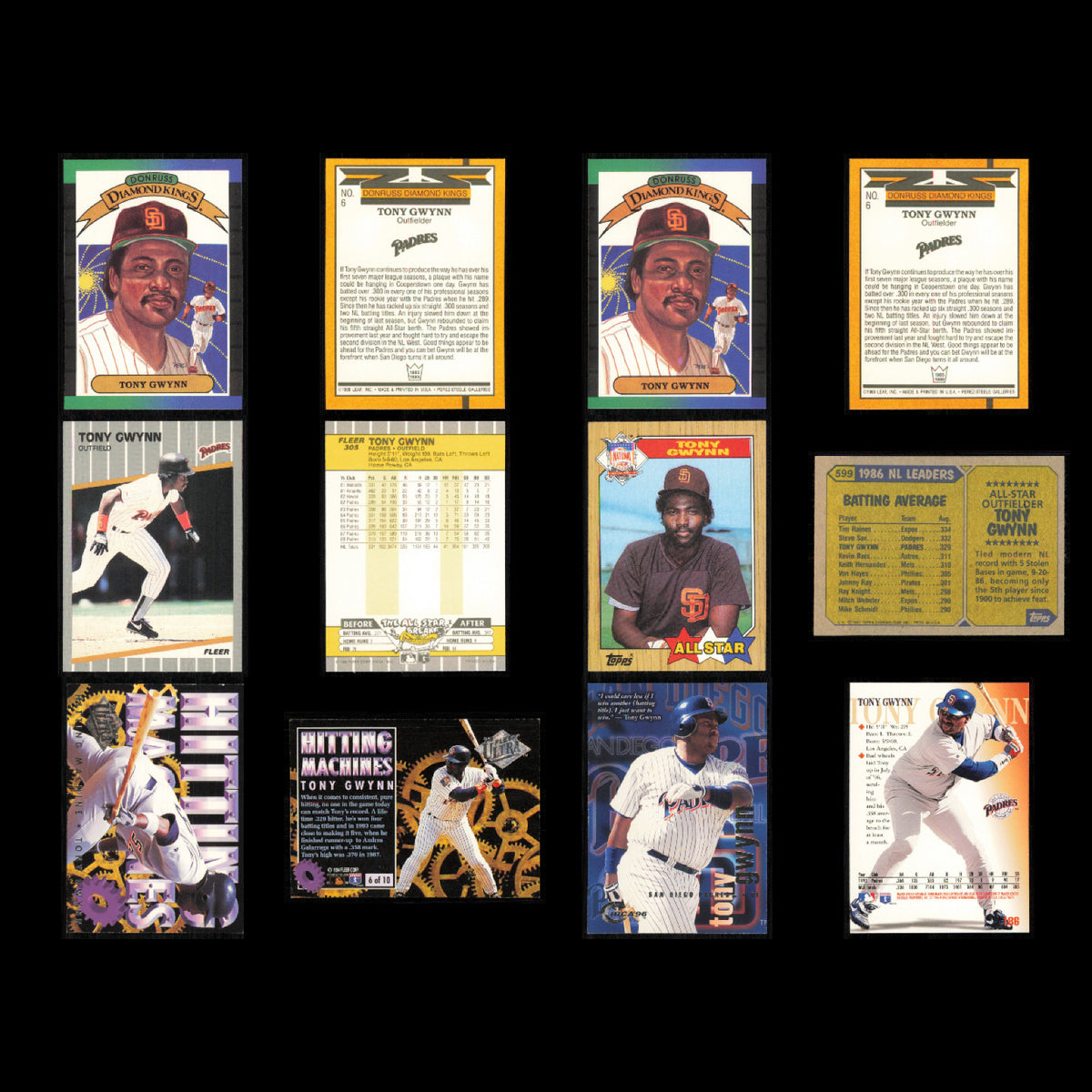Tony Gwynn Lot 60 Baseball Cards 1989 Topps San Diego Padres Set Collection MLB