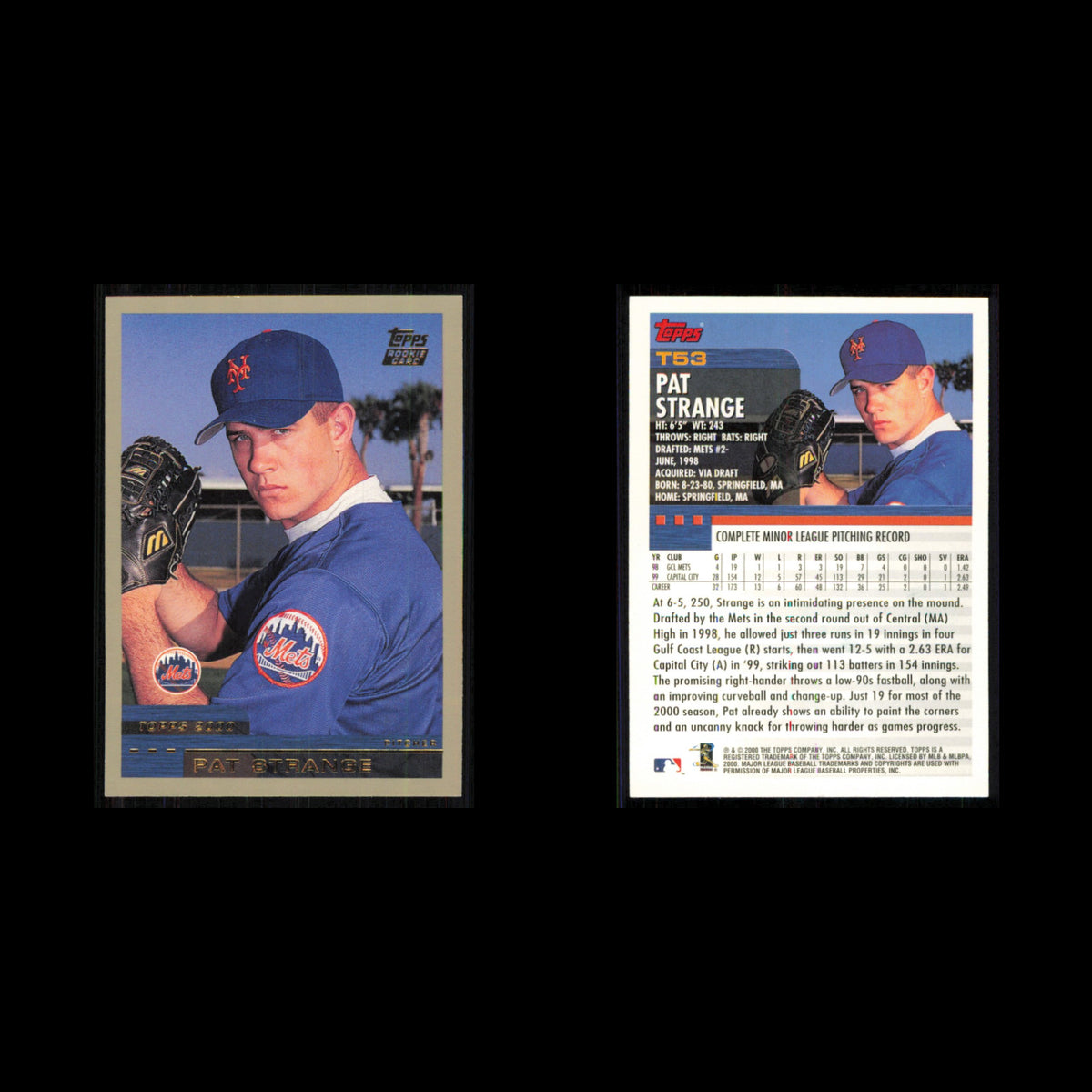 Pat Strange Rookie #T53 2000 Topps Traded - Rookies New York Mets Baseball Card