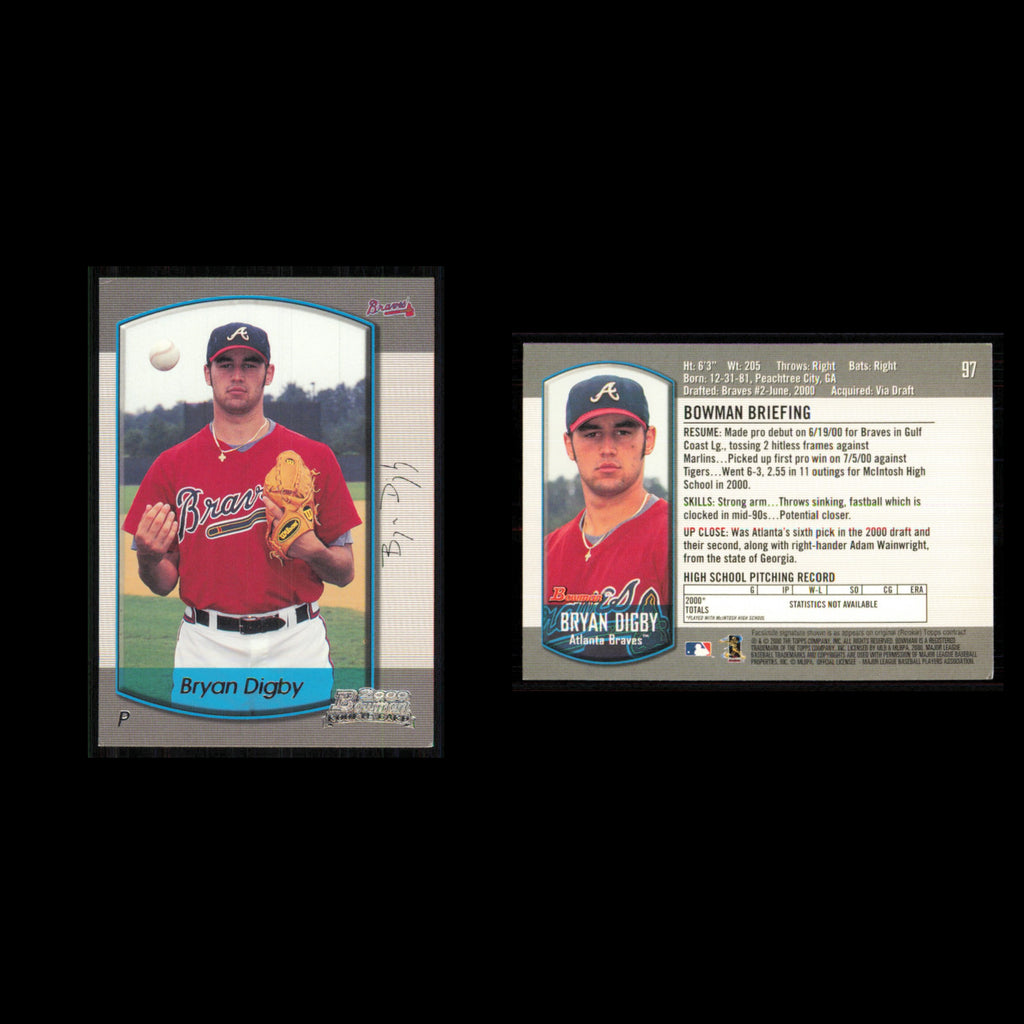 Bryan Digby Rookie #97 2000 Bowman Draft Picks - Prospects Atlanta Braves Card