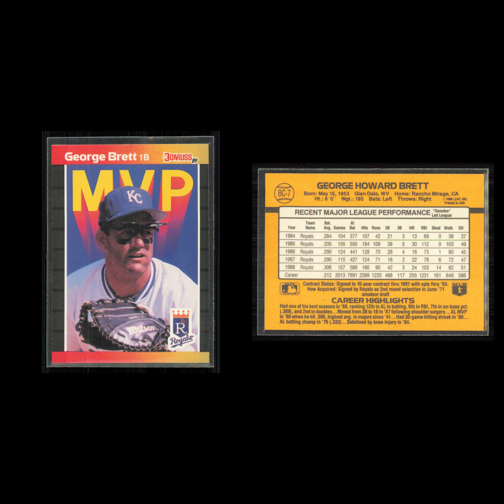 George Brett Lot 4 Baseball Cards 1989 Fleer Kansas City Royals Set Collection