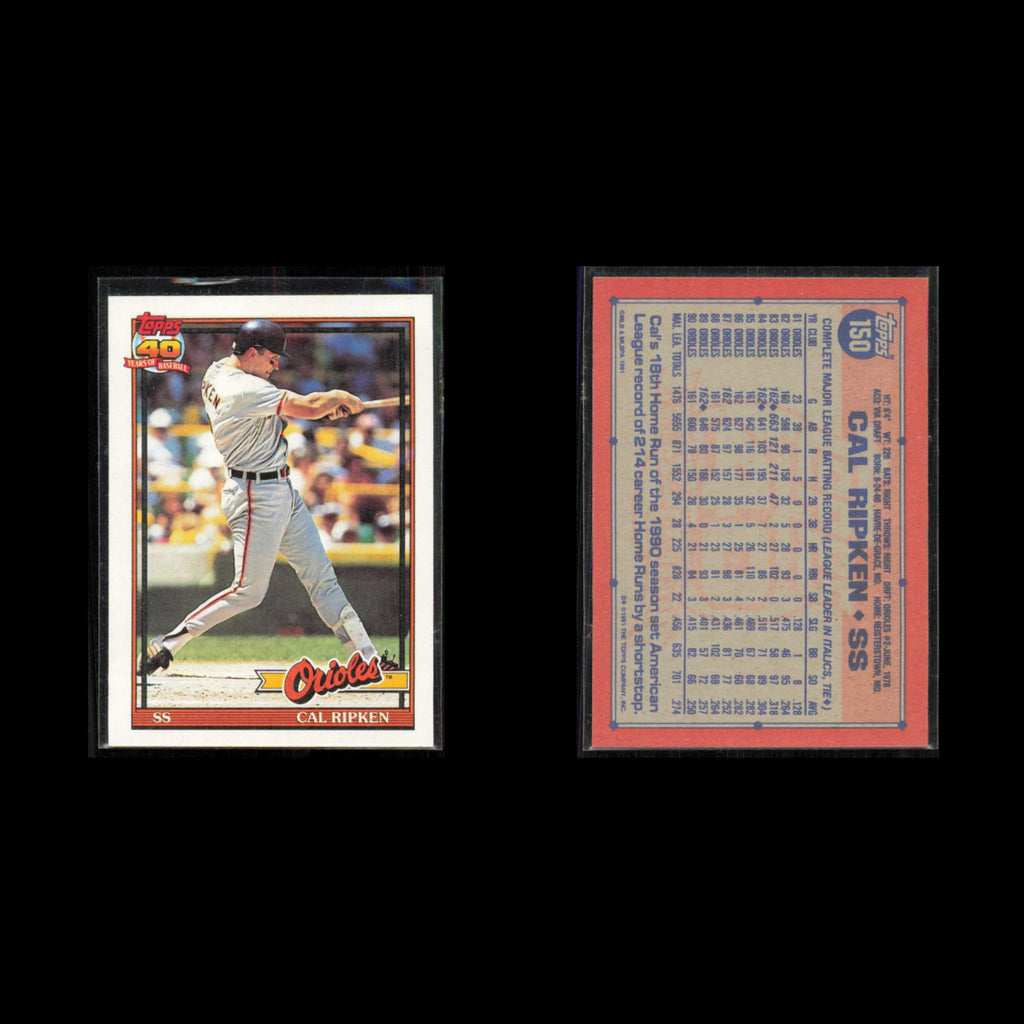 Cal Ripken Jr. Lot 7 Baseball Cards 1989 Fleer Baltimore Orioles Set Collection