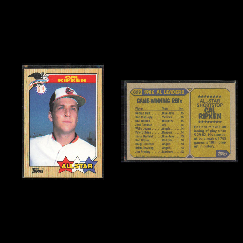 Cal Ripken Jr. Lot 7 Baseball Cards 1989 Fleer Baltimore Orioles Set Collection