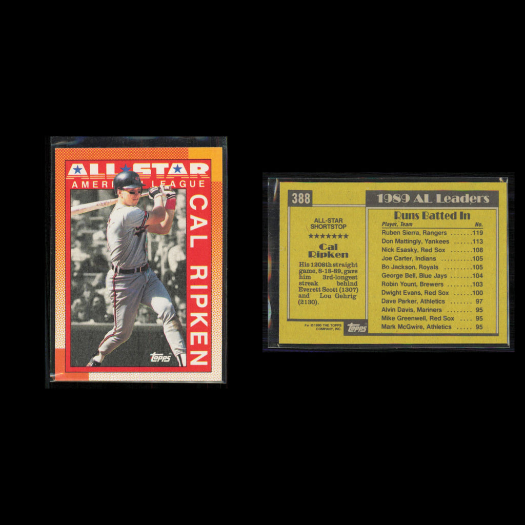 Cal Ripken Jr. Lot 7 Baseball Cards 1989 Fleer Baltimore Orioles Set Collection