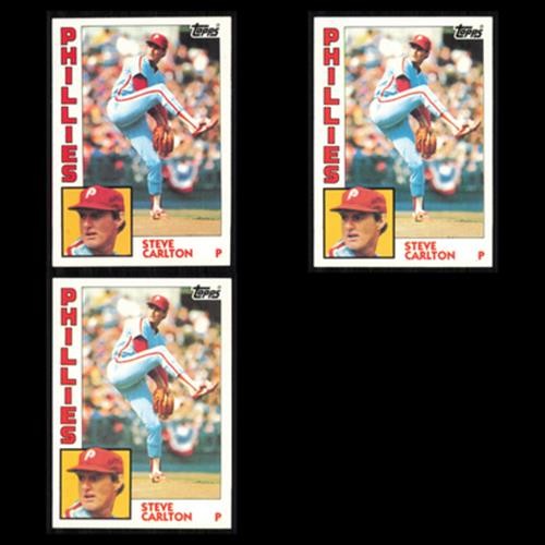 Steve Carlton Lot 3 Baseball Cards 1984 Topps Philadelphia Phillies Set MLB NM