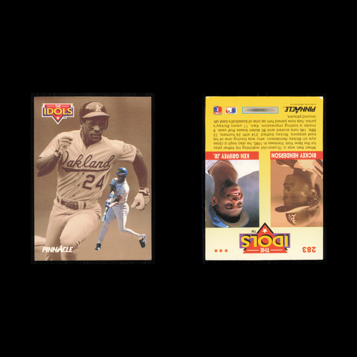Ken Griffey Jr./Rickey Henderson #283 1992 Pinnacle Baseball Card MLB NM