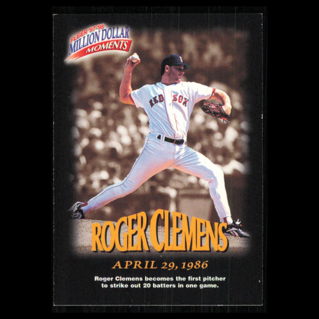 Roger Clemens #12 1997 Fleer Million Dollar Moments Boston Red Sox Baseball Card