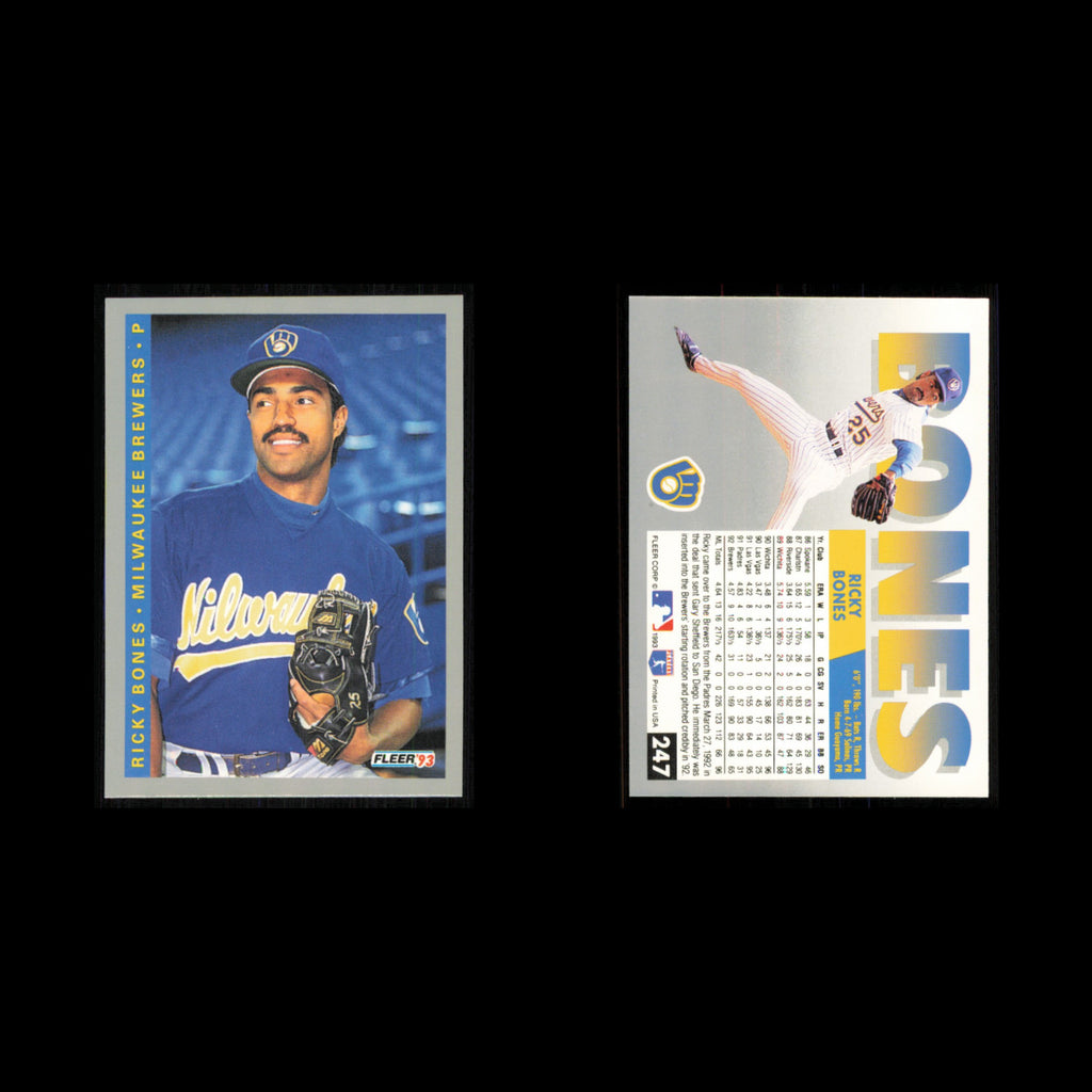 Ricky Bones #247 1993 Fleer Milwaukee Brewers Baseball Card MLB NM