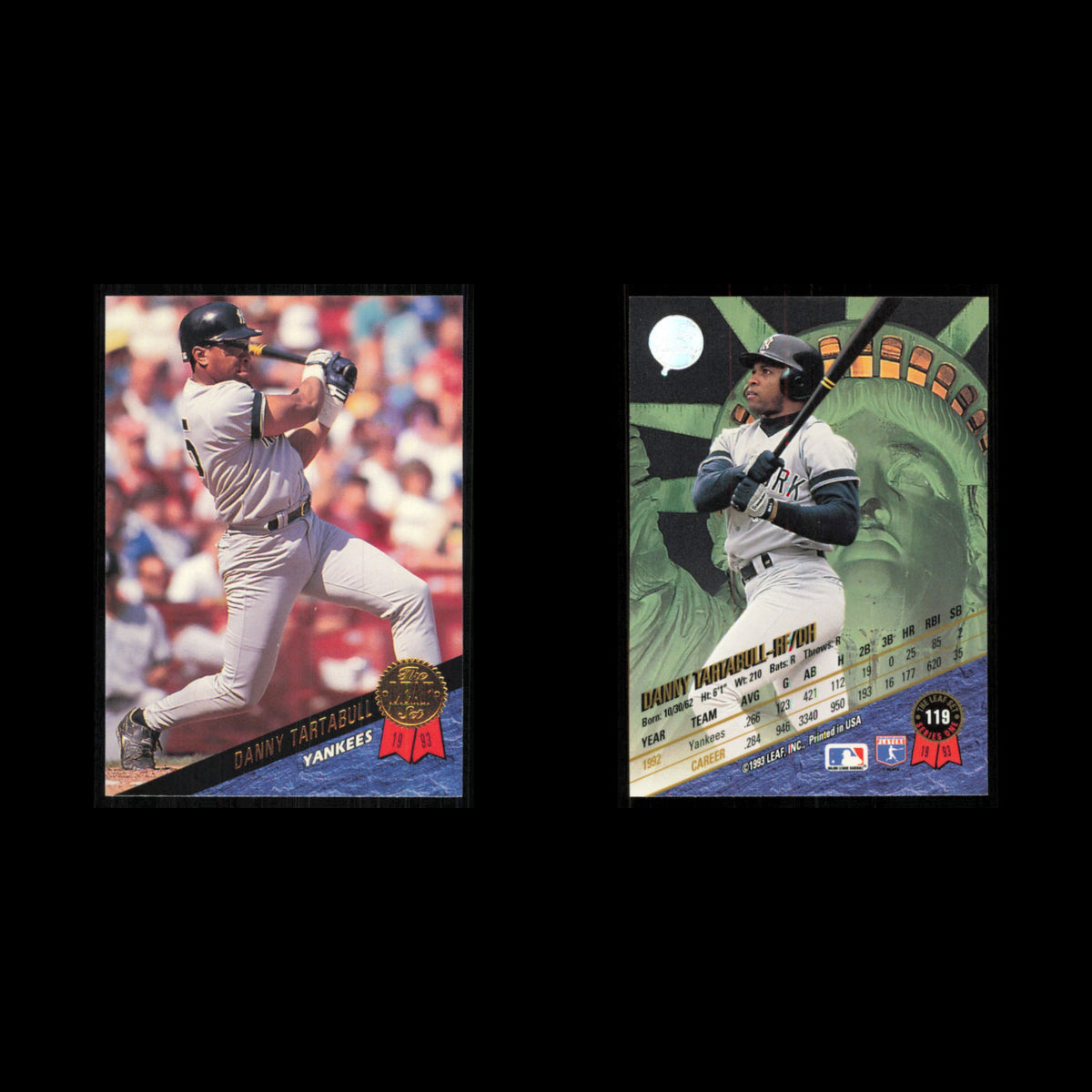 Danny Tartabull #119 1993 Leaf New York Yankees Baseball Card MLB NM