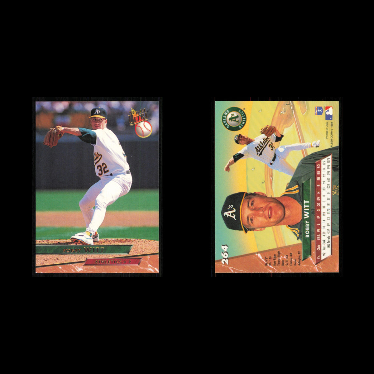 Bobby Witt #264 1993 Ultra Oakland Athletics Baseball Card MLB NM