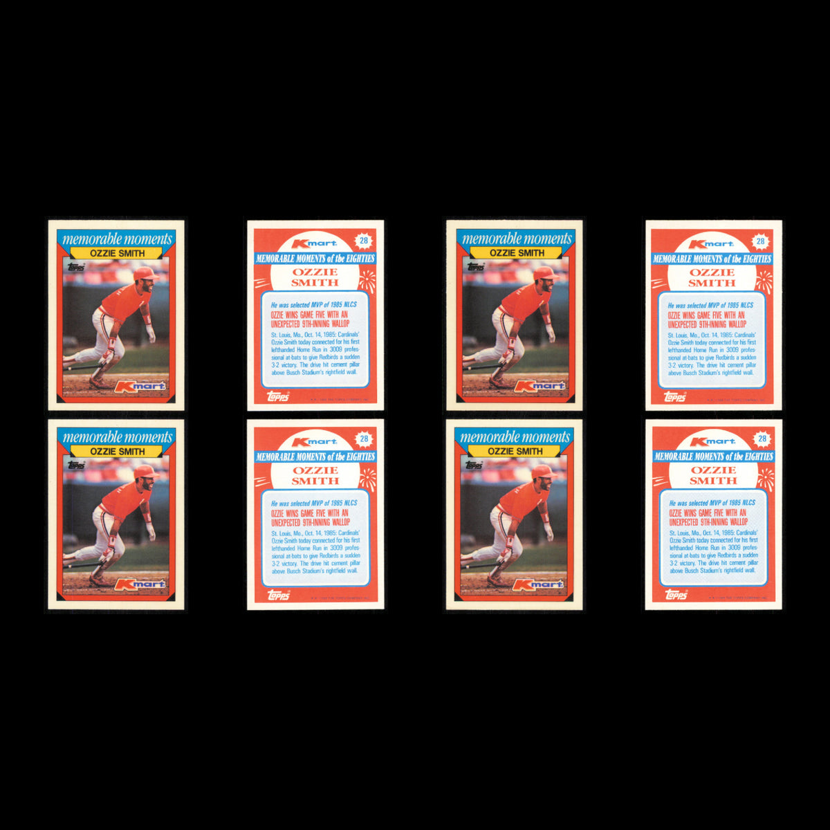 Ozzie Smith Lot 31 Baseball Cards 1988 Topps Kmart Memorable Moments Cardinals