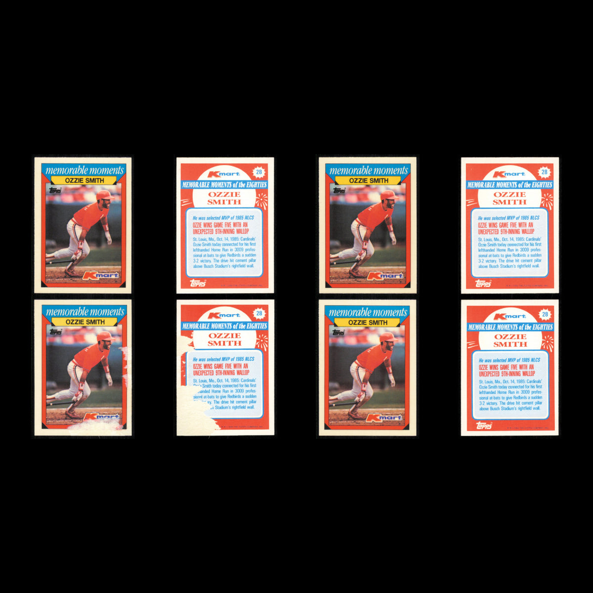 Ozzie Smith Lot 31 Baseball Cards 1988 Topps Kmart Memorable Moments Cardinals