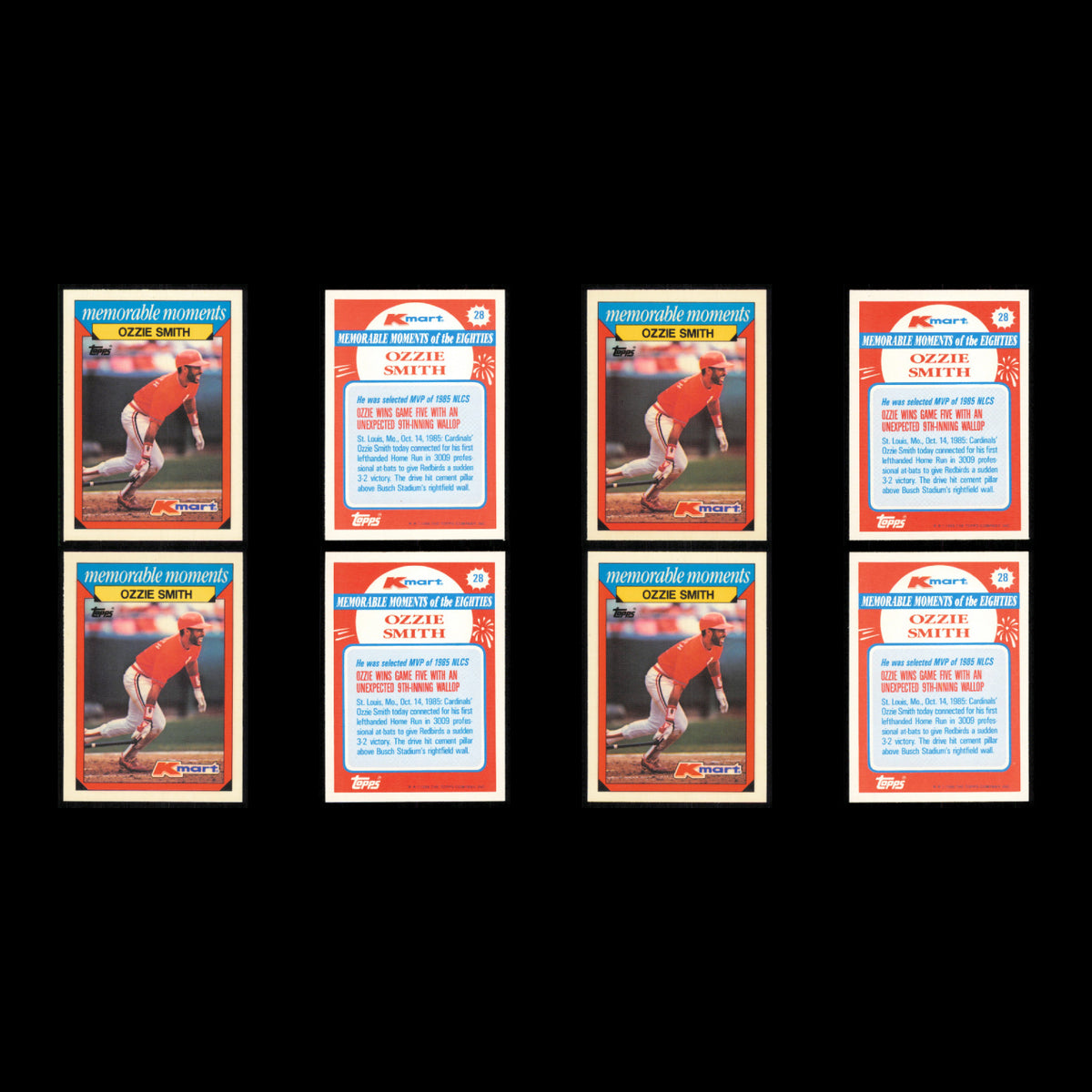 Ozzie Smith Lot 31 Baseball Cards 1988 Topps Kmart Memorable Moments Cardinals