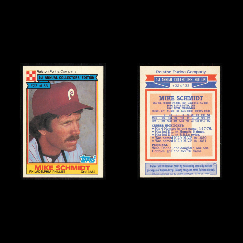Mike Schmidt Lot 8 Baseball Cards 1984 Topps Ralston Purina Phillies Set MLB NM